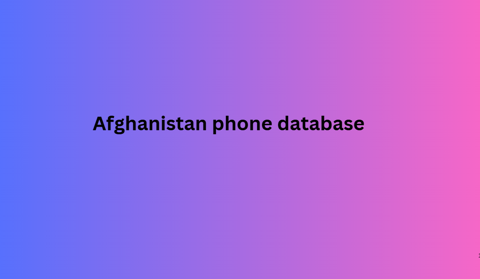 Afghanistan phone database